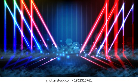 abstract futuristic background of empty stage arena stadium spotlgiht stage background