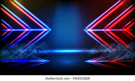abstract futuristic background of empty stage arena stadium spotlgiht stage background