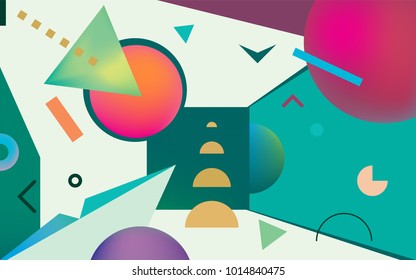 Abstract futuristic background, geometric figures collage. Vector illustration.