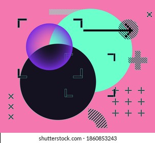 Abstract futuristic background with geometric minimal composition of bold forms and shapes.