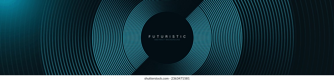 Abstract futuristic background. Glowing blue circle lines. Swirl circular lines design element. Round movement. Modern shiny blue geometric pattern. Technology concept. Vector illustration