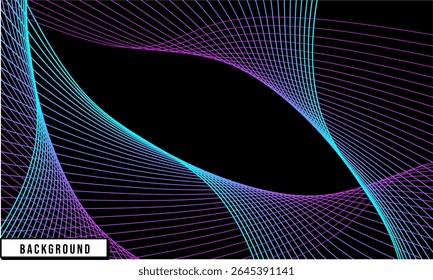 Abstract futuristic background with glowing blue and purple neon lines on black, creating dynamic tech and cyber vibes.