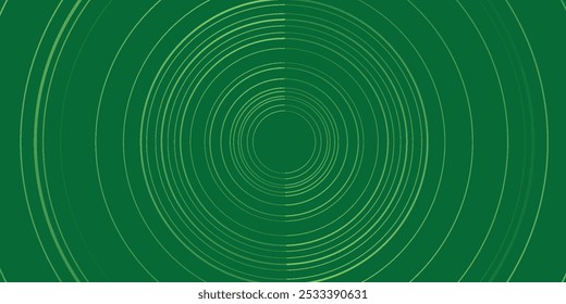 Abstract futuristic background. Glowing green circle lines. Swirling circular line design elements. Circular motion.