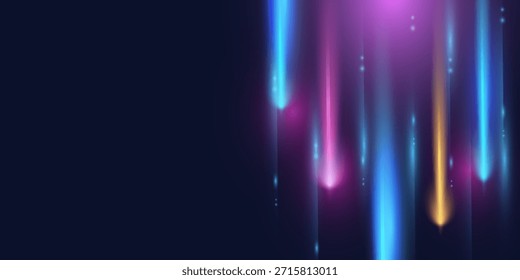 Fundo futurista abstrato com efeito de luz brilhante.Ilustração vetor.