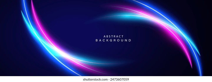 Abstract futuristic background with glowing lines. Vector illustration.