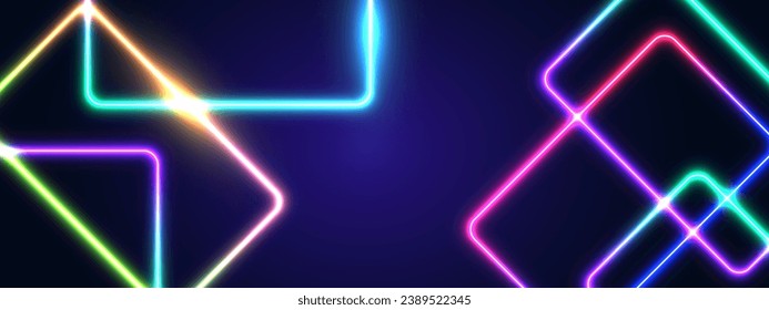 Abstract futuristic background with glowing neon light effect. Vector illustration.