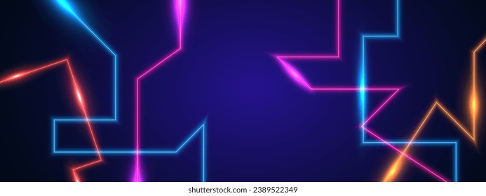 Abstract futuristic background with glowing neon light effect. Vector illustration.