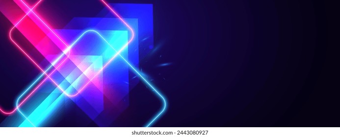 Abstract futuristic background with glowing neon light effect.Vector illustration.