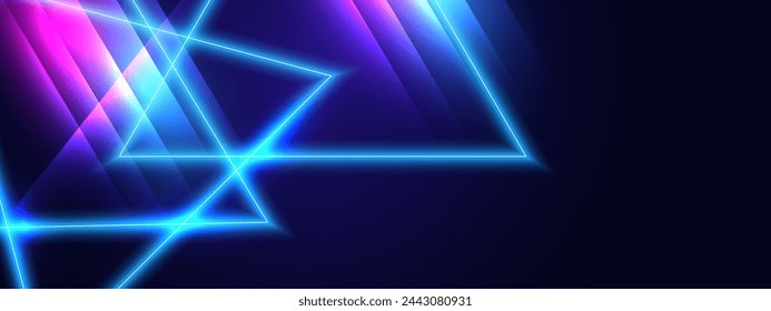 Abstract futuristic background with glowing neon light effect.Vector illustration.