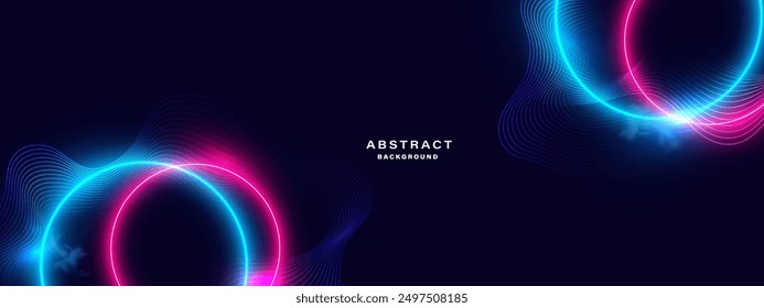 Abstract futuristic background with glowing neon light effect.Vector illustration.