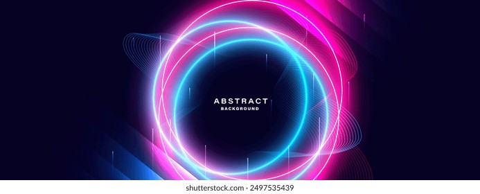 Abstract futuristic background with glowing neon light effect.Vector illustration.