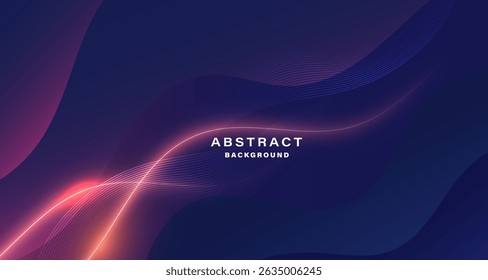 Abstract futuristic background with glowing neon wave and flowing gradient