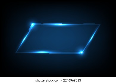 Abstract futuristic background of glowing technology sci fi frame hud ui	