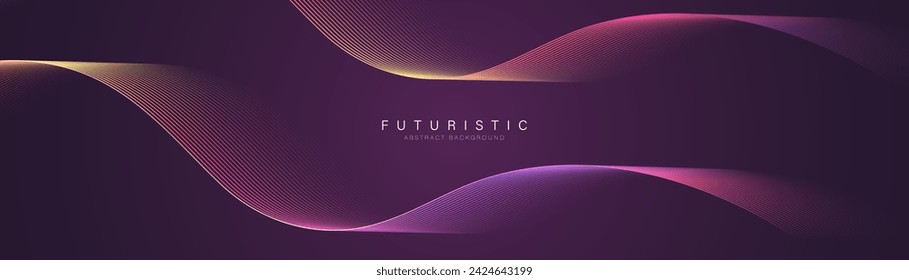 Abstract futuristic background with glowing wave lines. Dynamic wave. Modern gradient flowing wavy lines. Future technology concept. Suit for cover, banner, brochure, card, website, flyer, header