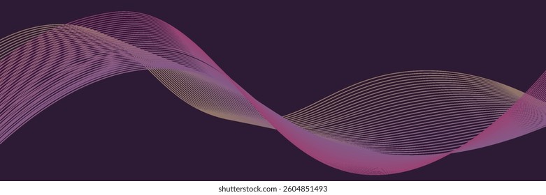 Abstract futuristic background with glowing wave lines. Dynamic wave. Modern gradient flowing wavy lines. Future technology concept. Suit for cover, banner, brochure, card, website, flyer, header