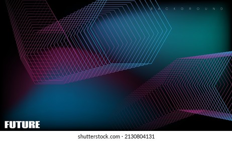 abstract futuristic background with gradient hexagonal shapes.vector illustration