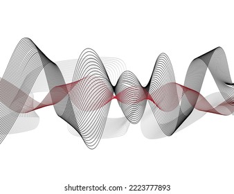 Abstract futuristic background - hair lines, waves, overflow in free movement. Vector illustration
