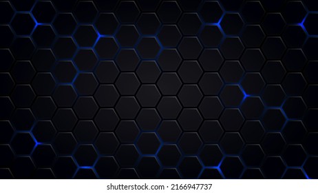 Abstract Futuristic Background Hexagons Dark Scifi Stock Vector ...