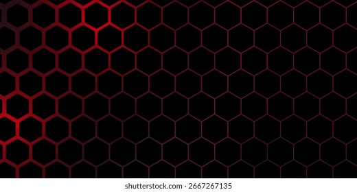 Abstract Futuristic background with hexagons . dark sci-fi hi-tech wallpaper with red lights. modern. eps10