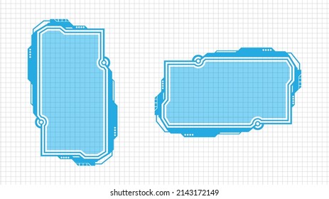 abstract futuristic background of hud ui display screen on white background