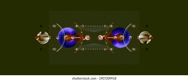 Abstract futuristic background in Japanese cybernetic style wave with a paper like texture with glass texture and lines and geometry elements. Stock vector graphics