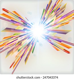 Abstract futuristic background  with  light burst. Vector illustration.