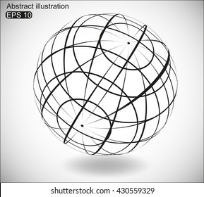 Abstract futuristic background with lines. Vector illustration.