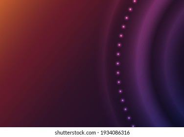 Abstract futuristic background. Luminous points
 and circles. Red and purple background.