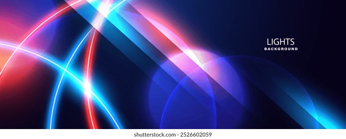 Abstract futuristic background with neon light lines. Vector illustration.