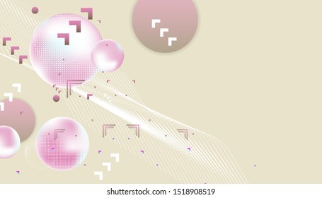 Abstract futuristic background New Year's Merry Christmas 3d colorful balls vector illustration