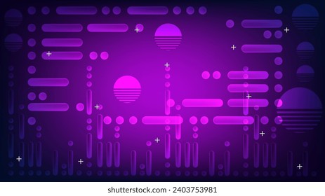 Abstract futuristic background with purple pink gradient mesh color, decorated with bubbles and bars  nice for wallpaper, banner, or landing page