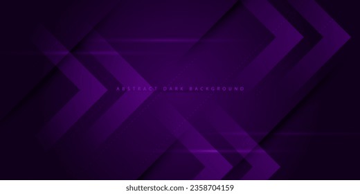 Resumen de la capa de superposición de fondo violeta de fondo futurista en el espacio negro para el diseño. Concepto de fondo de velocidad de flecha. Estilo oscuro. Vector Eps10