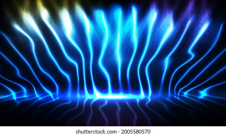 Abstract futuristic background of sci fi technology fast moving neon line