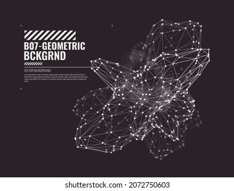Abstract Futuristic Background. Sci-Fi Digital Hi-Tech Design For Presentation, VR, Gui, Games. Big Data Visualization. Digital Dynamic Wave Of Particles. 3D Vector Illustration.