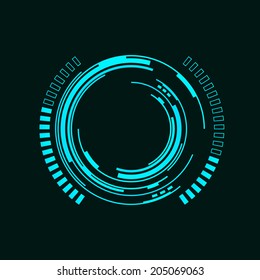 Abstract futuristic background with spaceship HUD