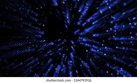 Abstract futuristic background with squares of different sizes and different shades of blue. Vector illustration for creating new layouts in modern technological style