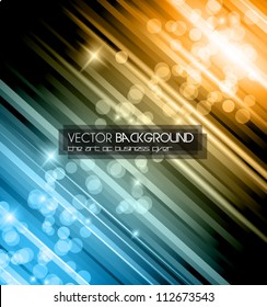 Abstract futuristic background with striped lights and a flow of sparkling stars. Ideal for cover, brochures or posters.