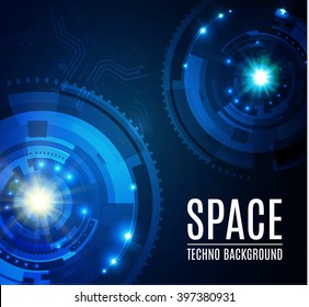 Abstract Futuristic Background with Techno Elements. Vector illustration