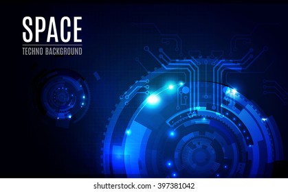 Abstract Futuristic Background with Techno Elements. Vector illustration