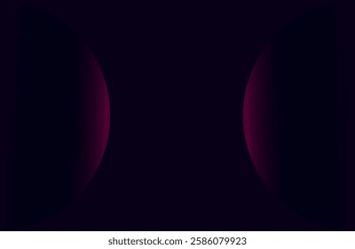 Abstract futuristic background with two dark red glowing spheres on a black gradient backdrop