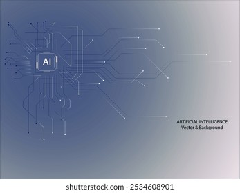 Vetor de fundo futurista abstrato Inteligência artificial