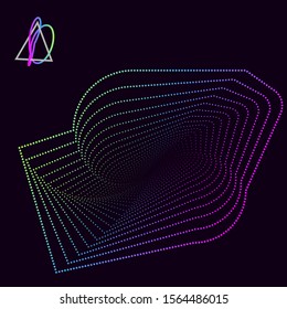 Abstract futuristic background. Vector geometric dotted element.