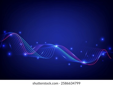 Abstract futuristic background. Wave line fider optic concept. Design for futuristic, wave, telecoms, digital,  internet, online, network, communication, connection, line.