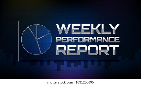 Abstract futuristic background of weekly performance report with pie chart