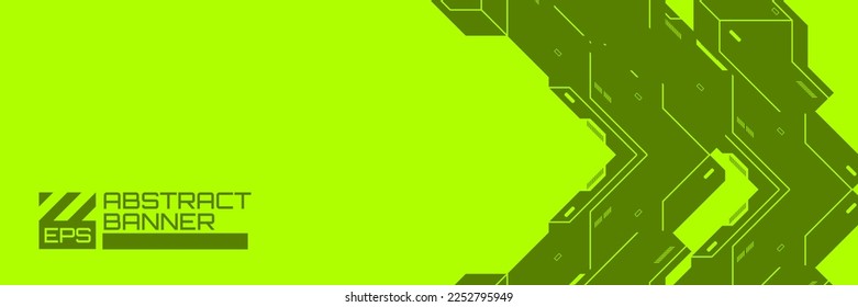 Abstract futuristic banner, cyberpunk background vector with HUD shapes ornament, modern technology retro futurism