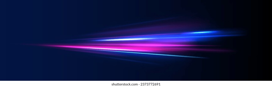 Abstract futuristic banner. Modern backdrop, background, screensaver. Generative AI. Abstract background in blue and purple neon glow color. Glittering neon energy wave. Curve line light vector effect