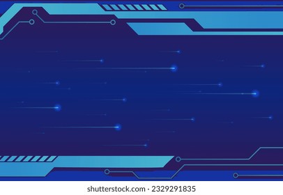 Abstract futuristic bar technology with polygonal shapes and circuit board line on dark blue background. Background template with an elegant design concept for banner, flayer, etc.