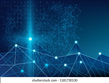 Abstract futuristic of binary code geometric and world communication that can use for business presentation. Connection system and data exchanges