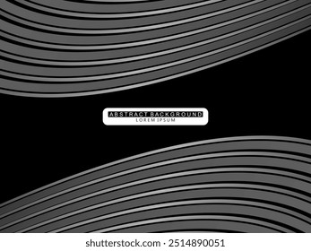 Abstract futuristic black background modern design. Realistic 3d wallpaper with luxurious flowing lines. Elegant background for posters, advertisements, websites, brochures, cards, banners, apps, etc.