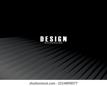 Abstract futuristic black background modern design. Realistic 3d wallpaper with luxurious flowing lines. Elegant background for posters, advertisements, websites, brochures, cards, banners, apps, etc.